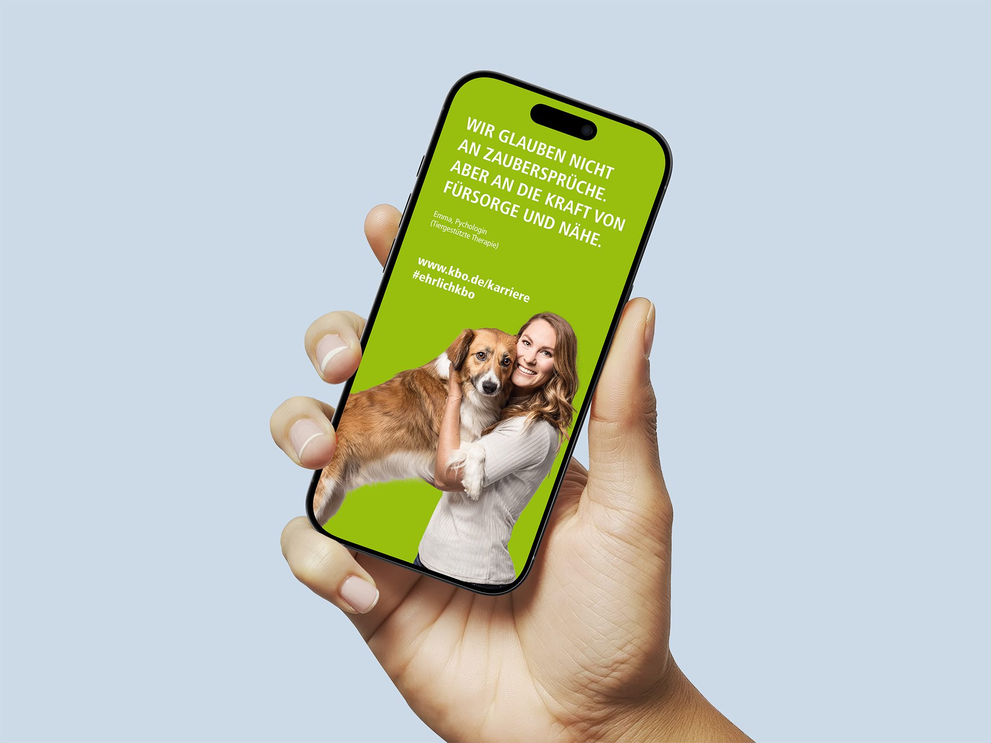 kbo Arbeitgeberkampagne auf dem Smartphone